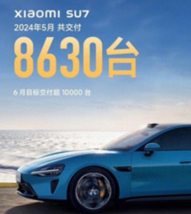 小米汽车2024年5月交付量增长,全年交付目标10-12万台